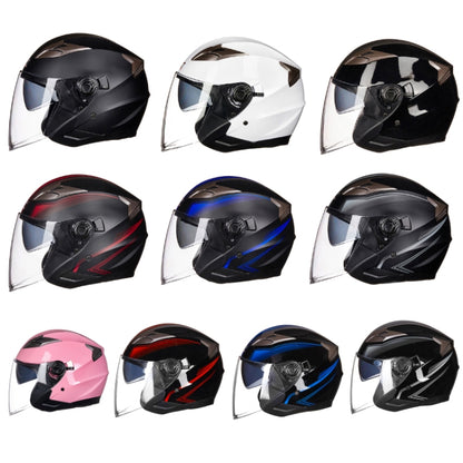 GXT 708 Electric Vehicle Dual Lens Helmet Four Seasons Safety Helmet, Size: L(Bright Black Gray) - Helmets by GXT | Online Shopping South Africa | PMC Jewellery | Buy Now Pay Later Mobicred