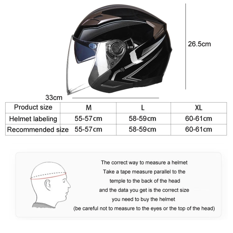 GXT 708 Electric Vehicle Dual Lens Helmet Four Seasons Safety Helmet, Size: L(Bright Black Red) - Helmets by GXT | Online Shopping South Africa | PMC Jewellery | Buy Now Pay Later Mobicred