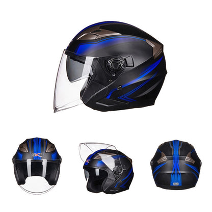 GXT 708 Electric Vehicle Dual Lens Helmet Four Seasons Safety Helmet, Size: M(Matt Black Gray) - Helmets by GXT | Online Shopping South Africa | PMC Jewellery | Buy Now Pay Later Mobicred