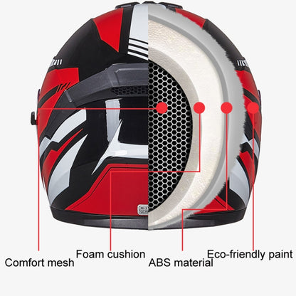 GXT Electric Vehicle Four Seasons Sun Protection & Windshield Double Lens Helmet, Size: XL(Matt Black Red) - Helmets by GXT | Online Shopping South Africa | PMC Jewellery | Buy Now Pay Later Mobicred