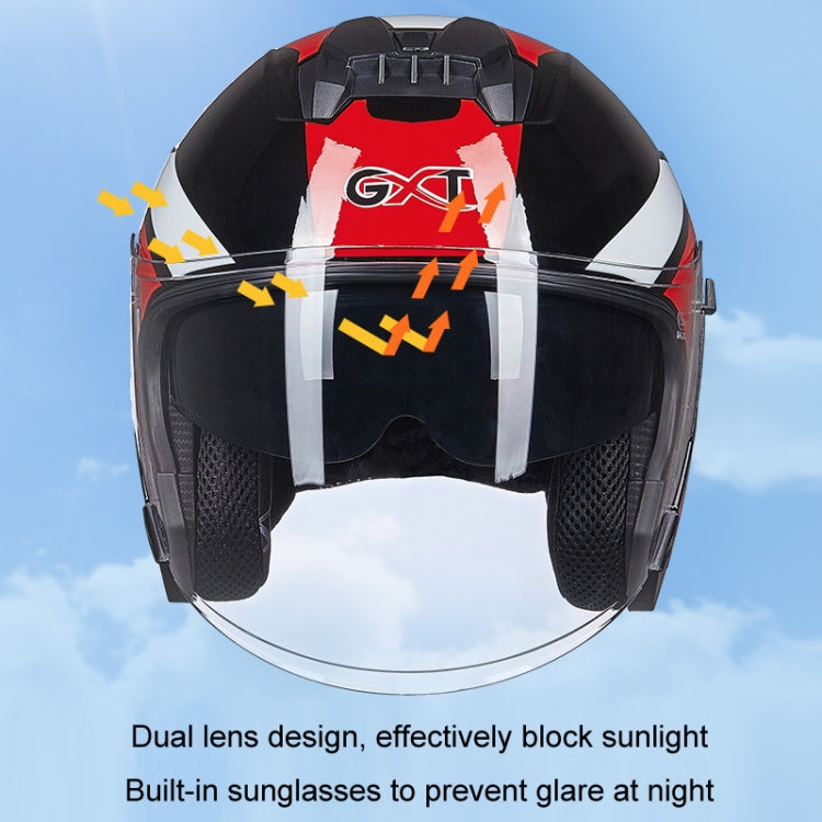 GXT Electric Vehicle Four Seasons Sun Protection & Windshield Double Lens Helmet, Size: L(Bright Black Gray) - Helmets by GXT | Online Shopping South Africa | PMC Jewellery | Buy Now Pay Later Mobicred