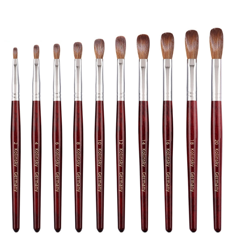 Red Wood Handle Kolinsky Hair Nail Art Brush No. 20 - Nail Art Equipment by PMC Jewellery | Online Shopping South Africa | PMC Jewellery | Buy Now Pay Later Mobicred