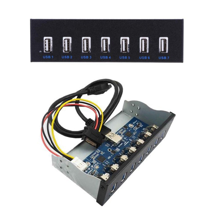 7 Port USB2.0 Optical Drive Bit Front Panel, Style: Side Plug - free shipping - PMC Jewellery - Order now!