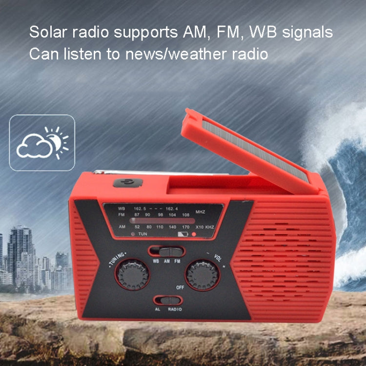 AM/FM/NoAA 2000mAh Emergency Radio Portable Hand Crank Solar Powered Radio(Red) - Radio Player by PMC Jewellery | Online Shopping South Africa | PMC Jewellery | Buy Now Pay Later Mobicred