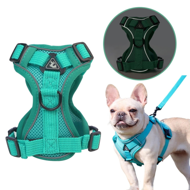 Pet Vest Harness + Traction Rope Set Reflective Breathable Dog Cat Harness, Size: S(Pink) - Leashes by PMC TechLife | Online Shopping South Africa | PMC TechLife