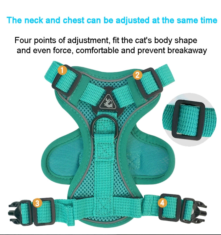Pet Vest Harness + Traction Rope Set Reflective Breathable Dog Cat Harness, Size: XL(Gray) - Leashes by PMC TechLife | Online Shopping South Africa | PMC TechLife