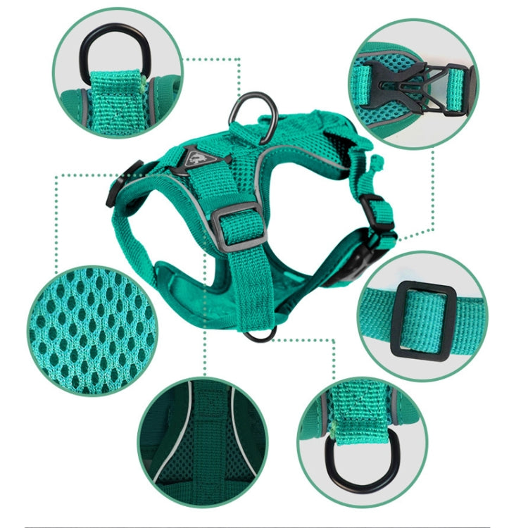 Pet Vest Harness + Traction Rope Set Reflective Breathable Dog Cat Harness, Size: S(Gray) - Leashes by PMC TechLife | Online Shopping South Africa | PMC TechLife