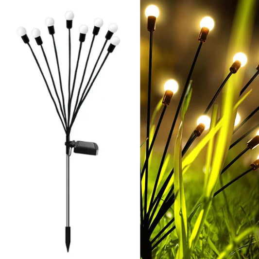 2sets Solar Firefly Lights Christmas Outdoor Garden Waterproof Lawn Lights, Color: 8 Head Warm Light - Solar Lights by PMC Jewellery | Online Shopping South Africa | PMC Jewellery | Buy Now Pay Later Mobicred