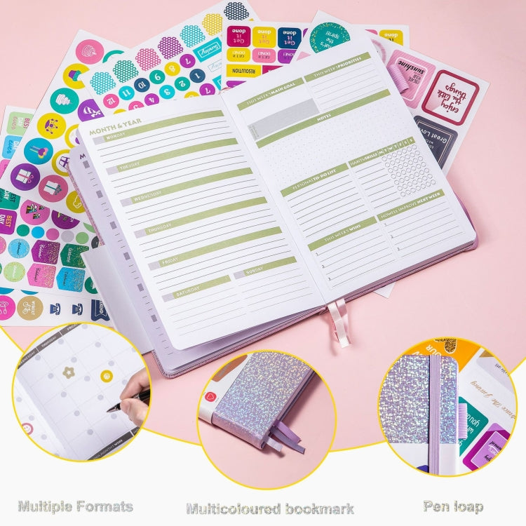 A5 Starry Sky Undated Planner Journal Financial Notebook(Gray) - Notebooks by PMC TechLife | Online Shopping South Africa | PMC TechLife