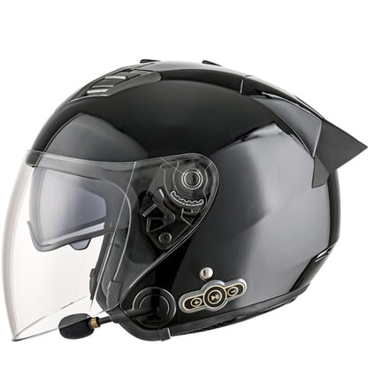 KUQIBAO Motorcycle Smart Bluetooth Sun Protection Double Lens Safety Helmet, Size: XL(Bright Black+Black Tail) - Helmets by KUQIBAO | Online Shopping South Africa | PMC Jewellery | Buy Now Pay Later Mobicred