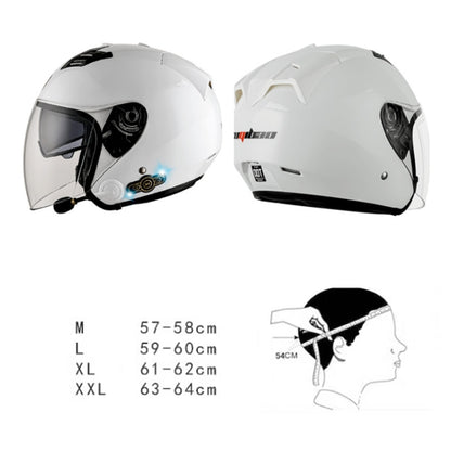 KUQIBAO Motorcycle Smart Bluetooth Sun Protection Double Lens Safety Helmet, Size: M(Bright Black Phantom Fiber+Gray Tail) - Helmets by KUQIBAO | Online Shopping South Africa | PMC Jewellery | Buy Now Pay Later Mobicred