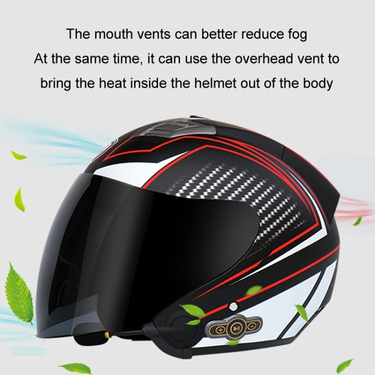 KUQIBAO Motorcycle Smart Bluetooth Sun Protection Double Lens Safety Helmet, Size: XL(Matte Black+Black Tail) - Helmets by KUQIBAO | Online Shopping South Africa | PMC Jewellery | Buy Now Pay Later Mobicred