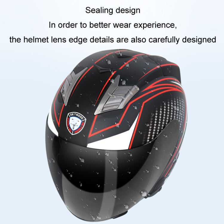 KUQIBAO Motorcycle Smart Bluetooth Sun Protection Double Lens Safety Helmet, Size: XXL(Matte Black Phantom Fiber+Black Tail) - Helmets by KUQIBAO | Online Shopping South Africa | PMC Jewellery | Buy Now Pay Later Mobicred