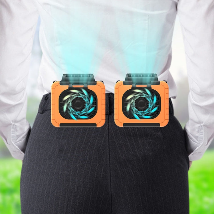 Outdoor Waist-Mounted Lighting Fan Multifunctional Bracket Hanging Neck Fan(Orange) - free shipping - PMC Jewellery - Order now!