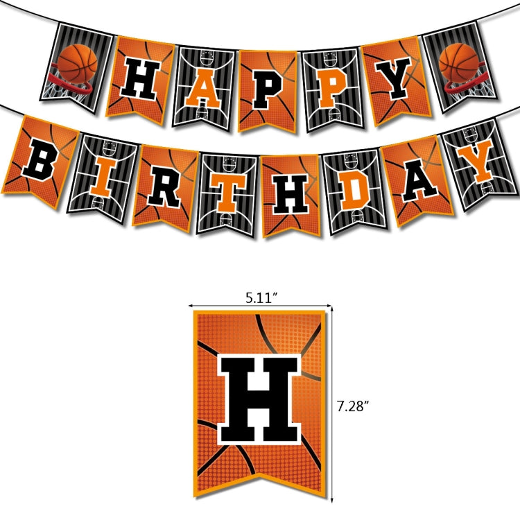 Basketball Theme Party Set Flag + Balloon + Cake Insert Set - Balloons by PMC TechLife | Online Shopping South Africa | PMC TechLife