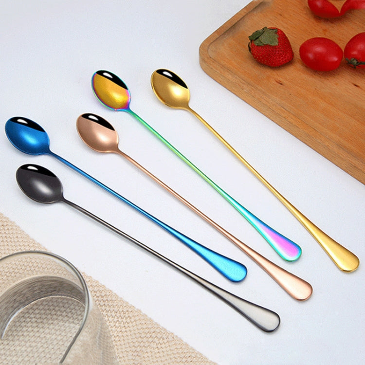 304 Stainless Steel Long Handle Thickened Pointed Spoon Coffee Ice Drink Mixing Spoon, Color: Titanium Gold - Cutlery Sets by PMC Jewellery | Online Shopping South Africa | PMC Jewellery | Buy Now Pay Later Mobicred