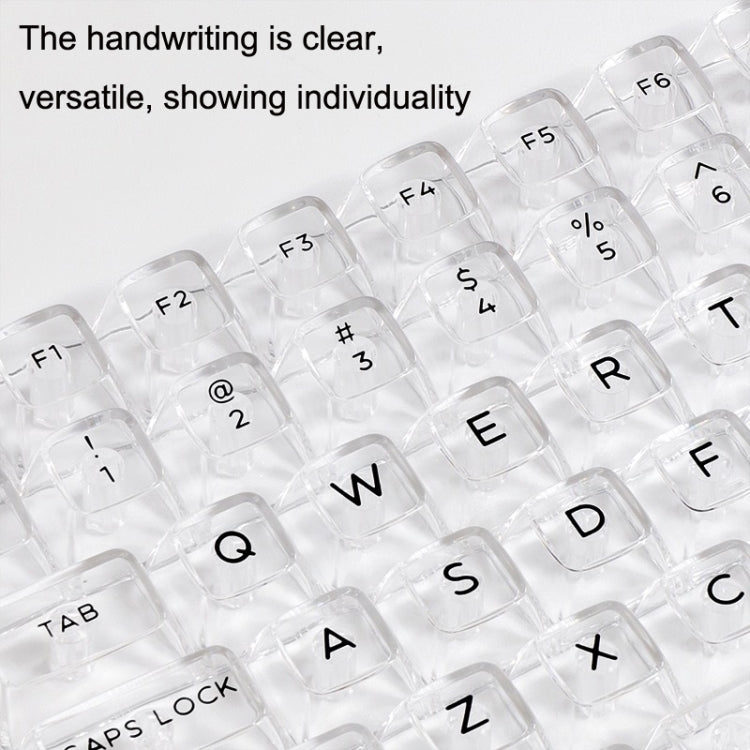 132 Keys DIY Customized Mechanical Keyboard Universal Transparent Crystal Keycap Black Transparent White Letter - Other by PMC Jewellery | Online Shopping South Africa | PMC Jewellery | Buy Now Pay Later Mobicred