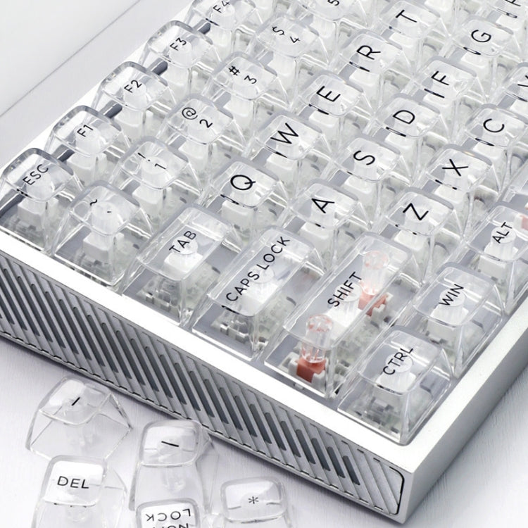 132 Keys DIY Customized Mechanical Keyboard Universal Transparent Crystal Keycap Black Transparent White Letter - Other by PMC Jewellery | Online Shopping South Africa | PMC Jewellery | Buy Now Pay Later Mobicred