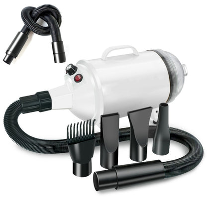 2100W Dog Dryer Stepless Speed Pet Hair Blaster With Vacuum Cleaner 220V EU Plug(Pure White) - Blower & Drying by PMC Jewellery | Online Shopping South Africa | PMC Jewellery