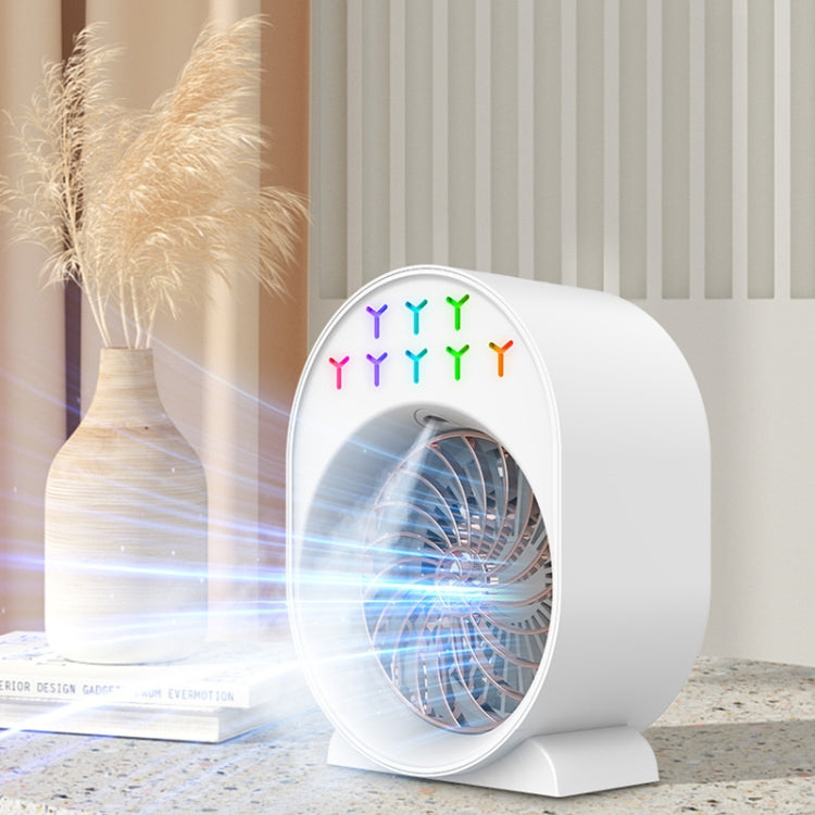 USB Spray Humidification Air Conditioning Fan Small Portable Desktop Air Cooler, Style: Plug-in (Green) - free shipping - PMC TechLife - Order now!