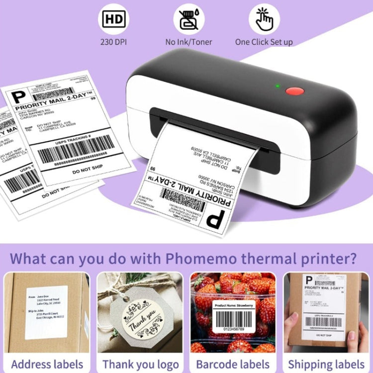 Phomemo PM246S Address Label Printer Thermal Paper Express E-Manifest Printer, Size: EU(Black Gray) - Printer by Phomemo | Online Shopping South Africa | PMC Jewellery | Buy Now Pay Later Mobicred