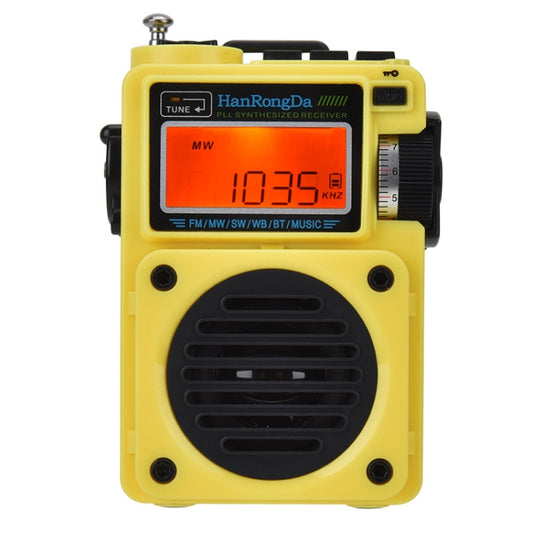 HanRongda HRD-701 Portable Full Band Radio Subwoofer Bluetooth TF Card Digital Display Radio(Yellow) - Radio Player by HanRongda | Online Shopping South Africa | PMC Jewellery | Buy Now Pay Later Mobicred