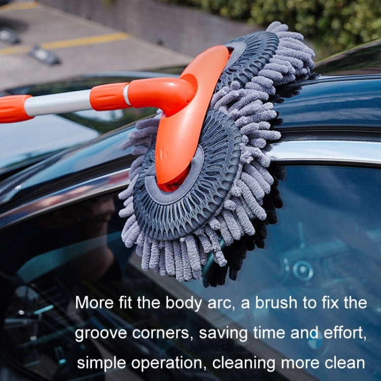 Car Wash Mop Soft Brush Long Handle Telescopic Rotary Car Cleaning Tool(Orange) - Car washing supplies by PMC TechLife | Online Shopping South Africa | PMC TechLife | Buy Now Pay Later Mobicred