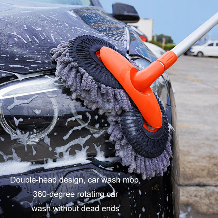 Car Wash Mop Soft Brush Long Handle Telescopic Rotary Car Cleaning Tool(Orange) - Car washing supplies by PMC TechLife | Online Shopping South Africa | PMC TechLife | Buy Now Pay Later Mobicred