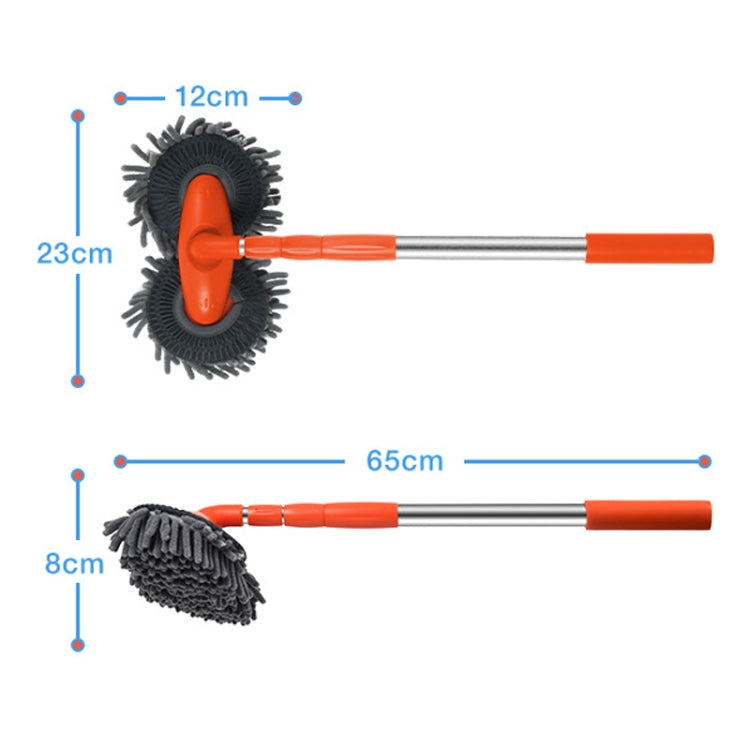 Car Wash Mop Soft Brush Long Handle Telescopic Rotary Car Cleaning Tool(Orange) - Car washing supplies by PMC TechLife | Online Shopping South Africa | PMC TechLife | Buy Now Pay Later Mobicred