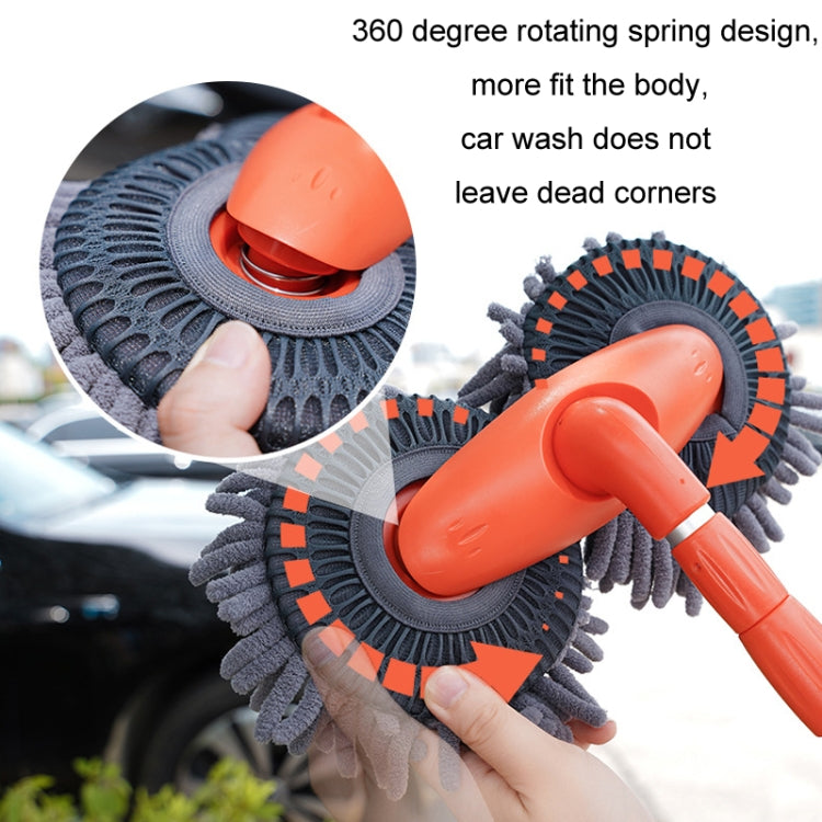 Car Wash Mop Soft Brush Long Handle Telescopic Rotary Car Cleaning Tool(Orange) - Car washing supplies by PMC TechLife | Online Shopping South Africa | PMC TechLife | Buy Now Pay Later Mobicred
