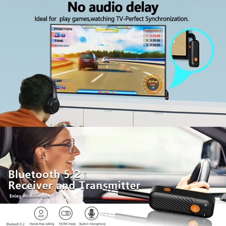 Bluetooth 5.2 Car Receiver TV Computer Transmitter - Audio Receiver Transmitter by PMC TechLife | Online Shopping South Africa | PMC TechLife