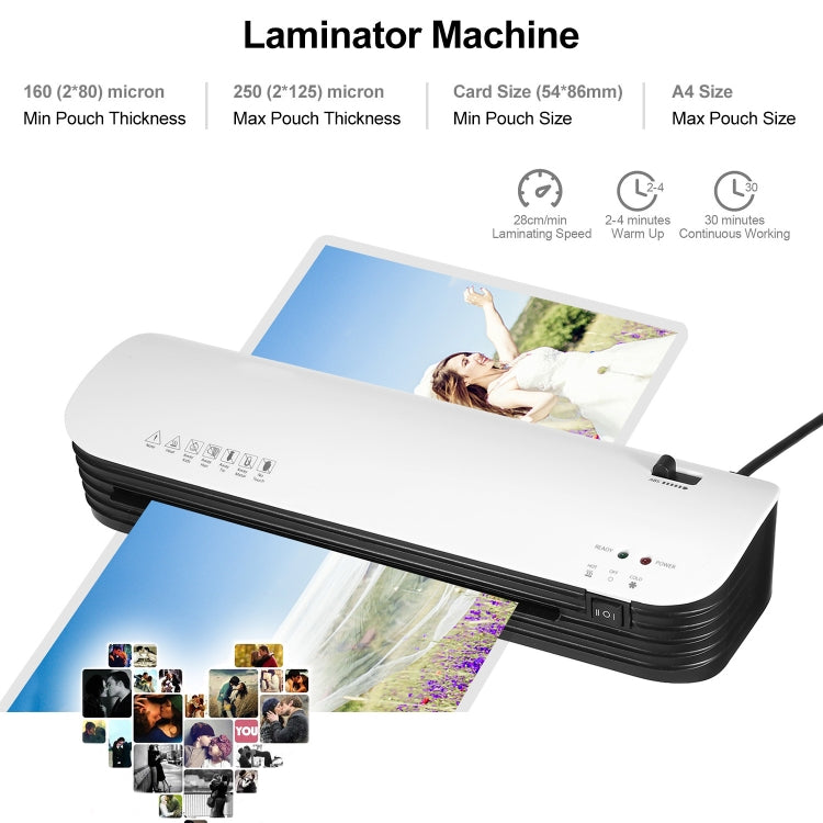 Osmile SL299 A4 Laminator Cold Hot Lamination Photo File Laminating Machine(UK Plug) - Photo Film Covering Machine by Osmile | Online Shopping South Africa | PMC Jewellery | Buy Now Pay Later Mobicred