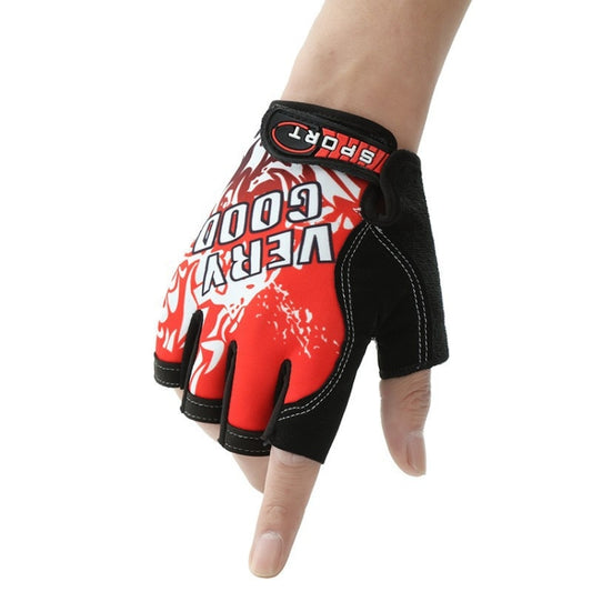 1pair Outdoor Sports Light and Breathable Summer Non-slip Fitness Half-finger Gloves(Red) - Cycling Gloves by PMC Jewellery | Online Shopping South Africa | PMC Jewellery | Buy Now Pay Later Mobicred