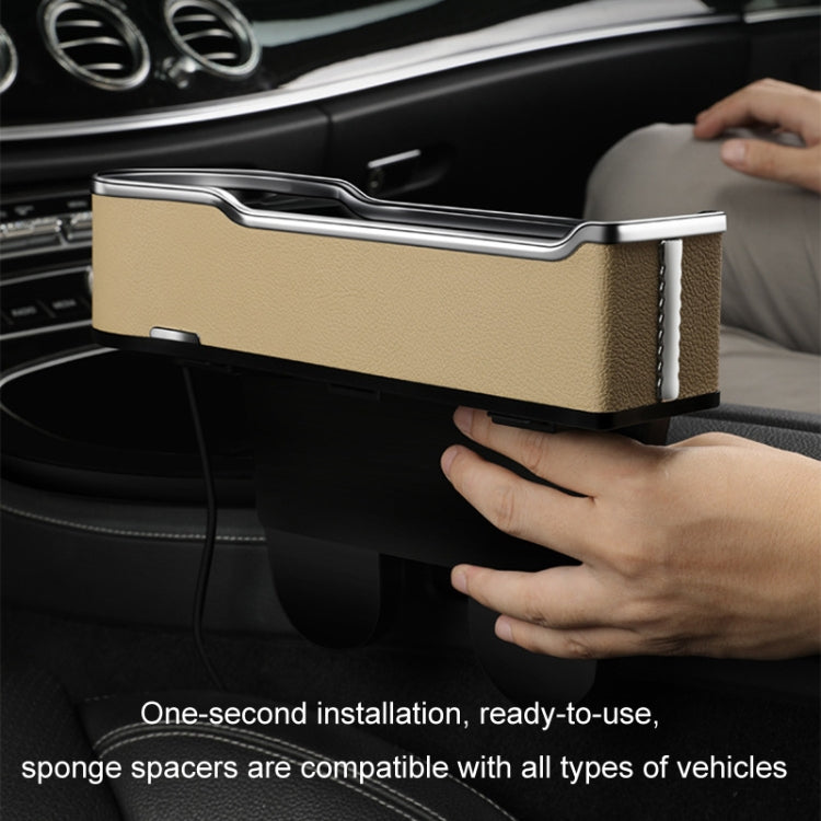 Car Seat Gap Storage Box Multifunctional Mobile Phone USB Charger, Color: Standard Brown - Stowing Tidying by PMC Jewellery | Online Shopping South Africa | PMC Jewellery | Buy Now Pay Later Mobicred