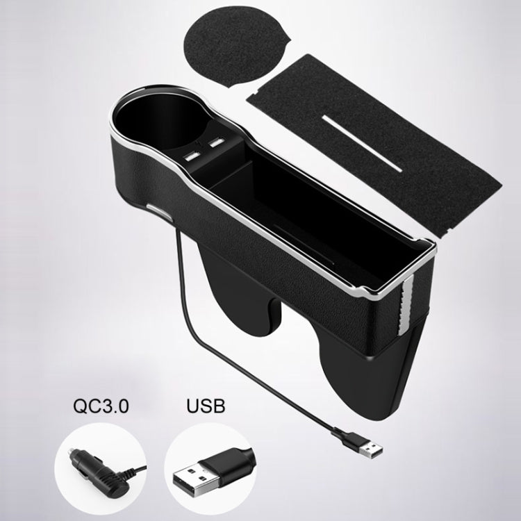 Car Seat Gap Storage Box Multifunctional Mobile Phone USB Charger, Color: Standard Black - Stowing Tidying by PMC TechLife | Online Shopping South Africa | PMC TechLife | Buy Now Pay Later Mobicred