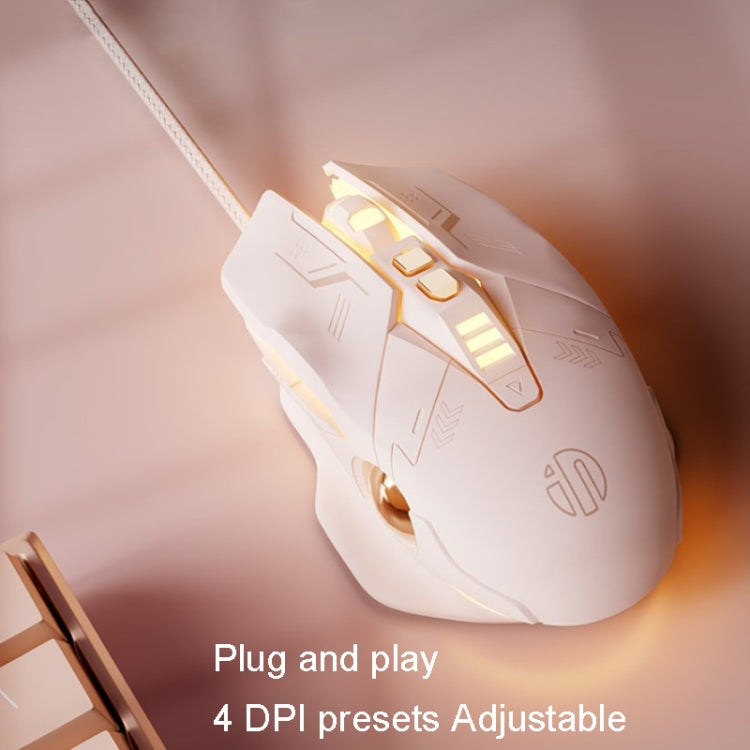 Inphic PW5 Mecha Wired Game Mouse Macro Definition Light Mute Office USB Computer Mouse - Wired Mice by Inphic | Online Shopping South Africa | PMC Jewellery | Buy Now Pay Later Mobicred