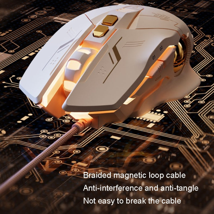 Inphic PW5 Mecha Wired Game Mouse Macro Definition Light Mute Office USB Computer Mouse - Wired Mice by Inphic | Online Shopping South Africa | PMC Jewellery | Buy Now Pay Later Mobicred