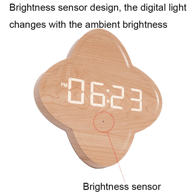 G236 LED Digital Display Flower Shape Living Room Wall Clock(Cotton Linen) - Wall Clock by PMc TechLife | Online Shopping South Africa | PMc TechLife | Buy Now Pay Later Mobicred