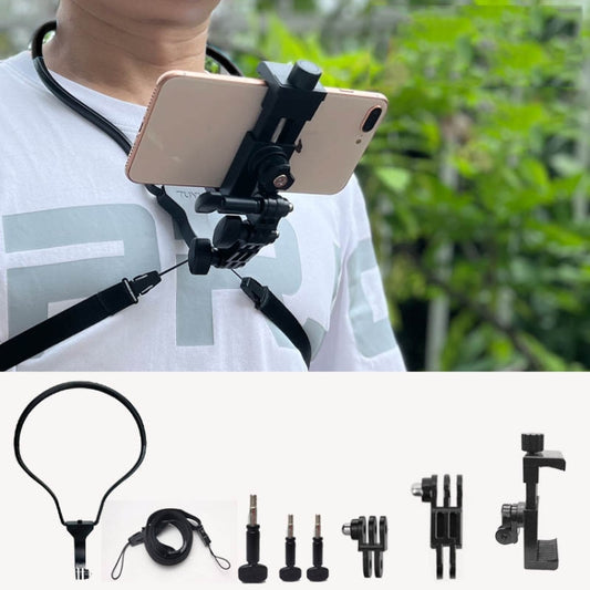 TUYU Camera Neck Holder Mobile Phone Chest Strap Mount  For Video Shooting//POV, Spec: With Phone Clip (Black) - Stand by PMC Jewellery | Online Shopping South Africa | PMC Jewellery | Buy Now Pay Later Mobicred