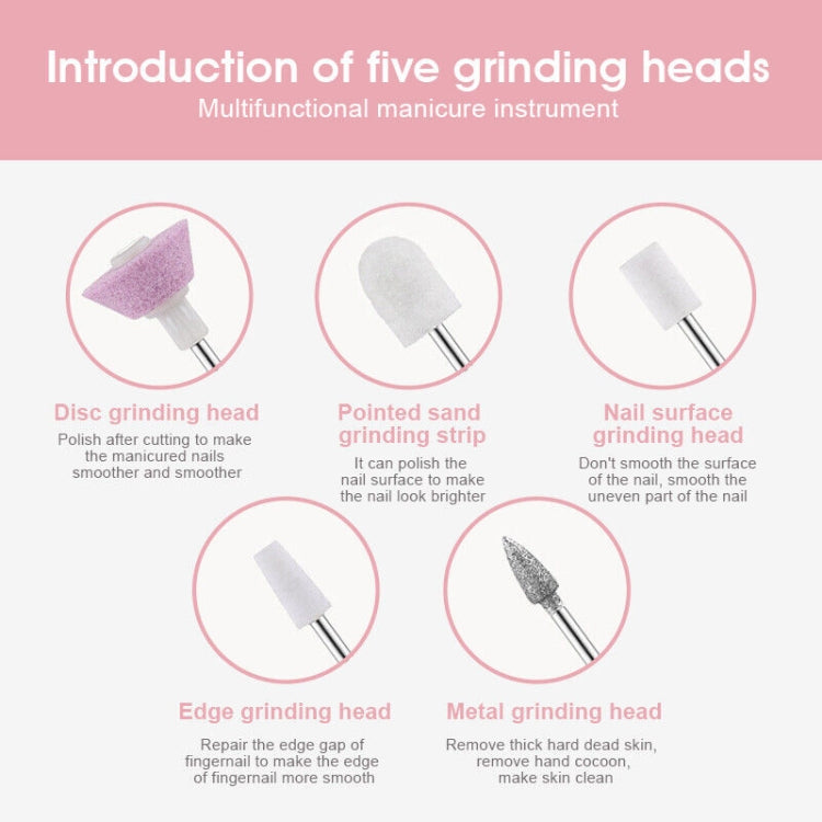 Rechargeable Nail Drill Machine Set with Ceramic Drill Bit Spot Lighting(White) - Grinding Tools & Accessories by PMC TechLife | Online Shopping South Africa | PMC TechLife