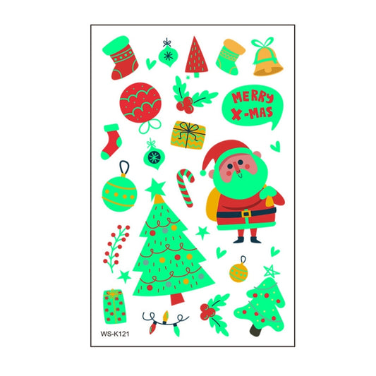 10pcs Christmas Glow Waterproof Cartoon Tattoo Sticker(WS-K121) - Others by PMC Jewellery | Online Shopping South Africa | PMC Jewellery