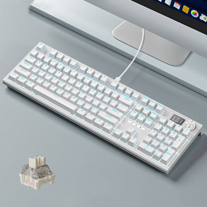 LANGTU LT104 Mechanical Keyboard Backlight Display Flexible DIY Keyboard, Style: Wired Single Mode Silver Axis (White) - Wired Keyboard by LANGTU | Online Shopping South Africa | PMC Jewellery | Buy Now Pay Later Mobicred