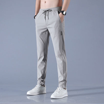 Mens Summer Thin Elastic Waist Pants, Size: M(Light Gary) - Pants by PMC Jewellery | Online Shopping South Africa | PMC Jewellery