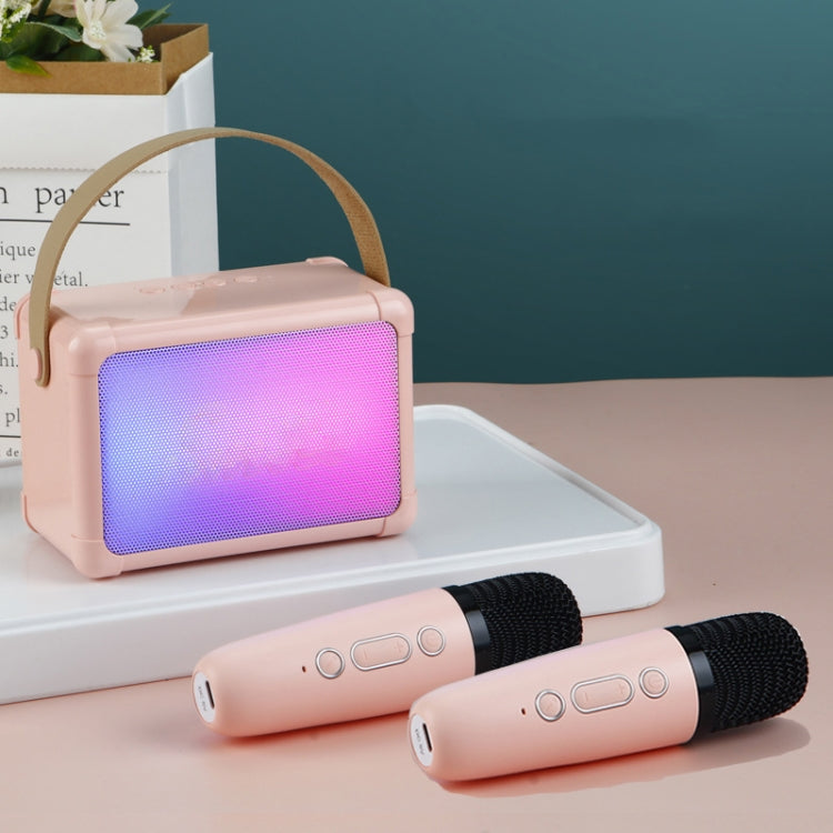 Portable RGB Lighting Effect Bluetooth Speaker Home Mini Karaoke Audio, Style: Single Microphone+Speaker(Pink) - Microphone by PMC Jewellery | Online Shopping South Africa | PMC Jewellery | Buy Now Pay Later Mobicred