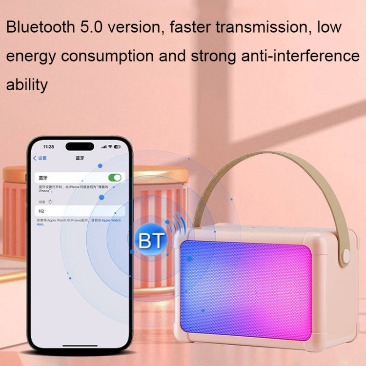 Portable RGB Lighting Effect Bluetooth Speaker Home Mini Karaoke Audio, Style: Dual Microphone+Speaker(Pink) - Microphone by PMC Jewellery | Online Shopping South Africa | PMC Jewellery | Buy Now Pay Later Mobicred