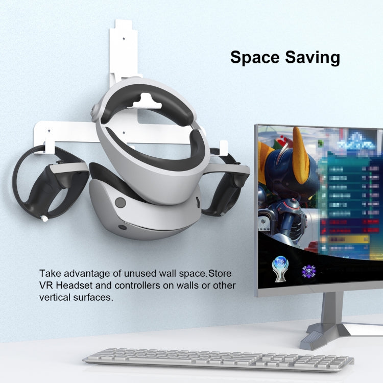 JYS JYS-P5158 For PS5 VR2 Wall Storage Bracket Helmet/Headset/Handle/Remote Control Wall Storage Storage Shelf(White) - Holder by JYS | Online Shopping South Africa | PMC Jewellery | Buy Now Pay Later Mobicred