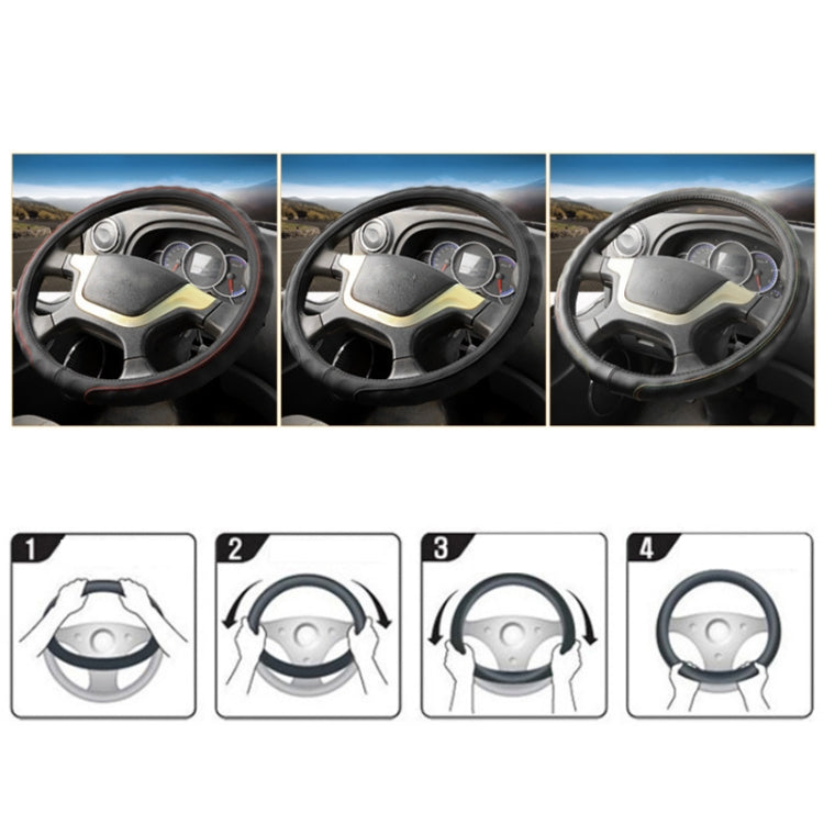 50cm Leather Truck Steering Wheel Cover(Black Line) - Steering Wheel Accessories by PMC TechLife | Online Shopping South Africa | PMC TechLife | Buy Now Pay Later Mobicred