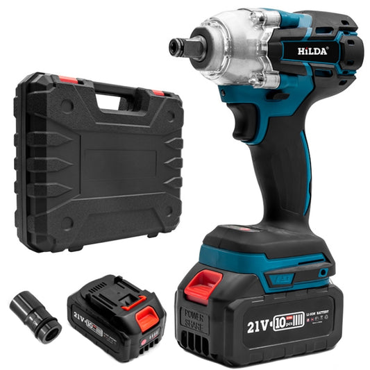 HILDA Motorized Wrenches Lithium Repair Parts With 22mm Socket, US Plug, Model: Blue With 2 Battery+1 Charger(3000mAh) - Screws by HILDA | Online Shopping South Africa | PMC Jewellery | Buy Now Pay Later Mobicred