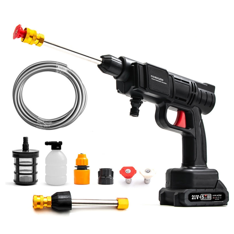 HILDA 21V High Pressure Water Torch Lithium Car Washer Plastic Package, Model: EU Plug + 1 Battery - free shipping - PMC TechLife - Order now!