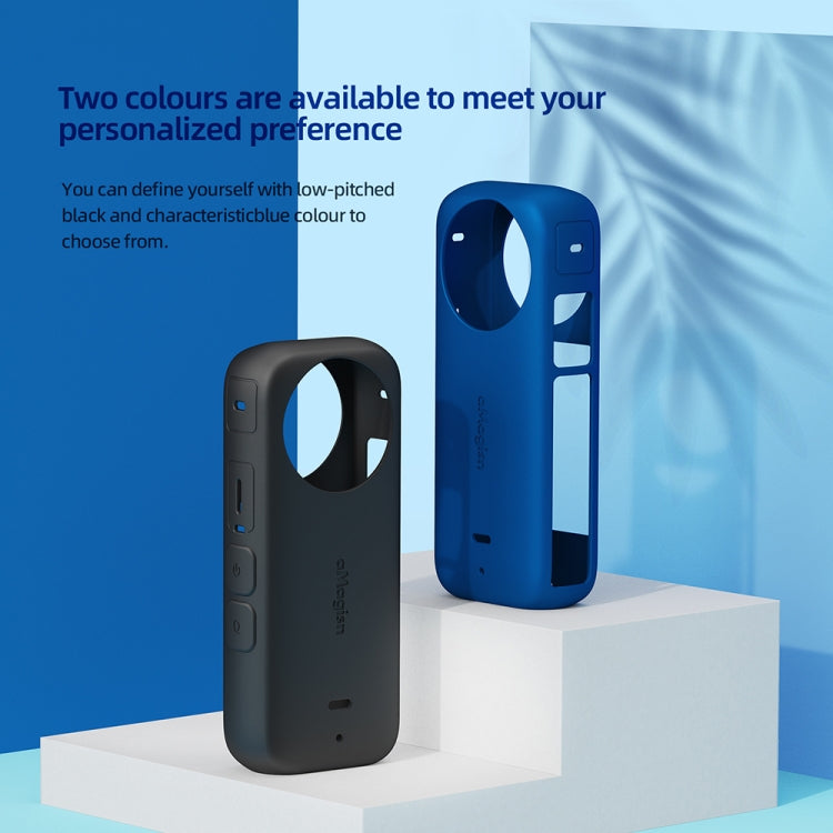 For Insta360 X3 AMagisn Body Silicone Protective Cover, Style: Body+Lens Case (Blue) - Case & Bags by aMagisn | Online Shopping South Africa | PMC Jewellery | Buy Now Pay Later Mobicred